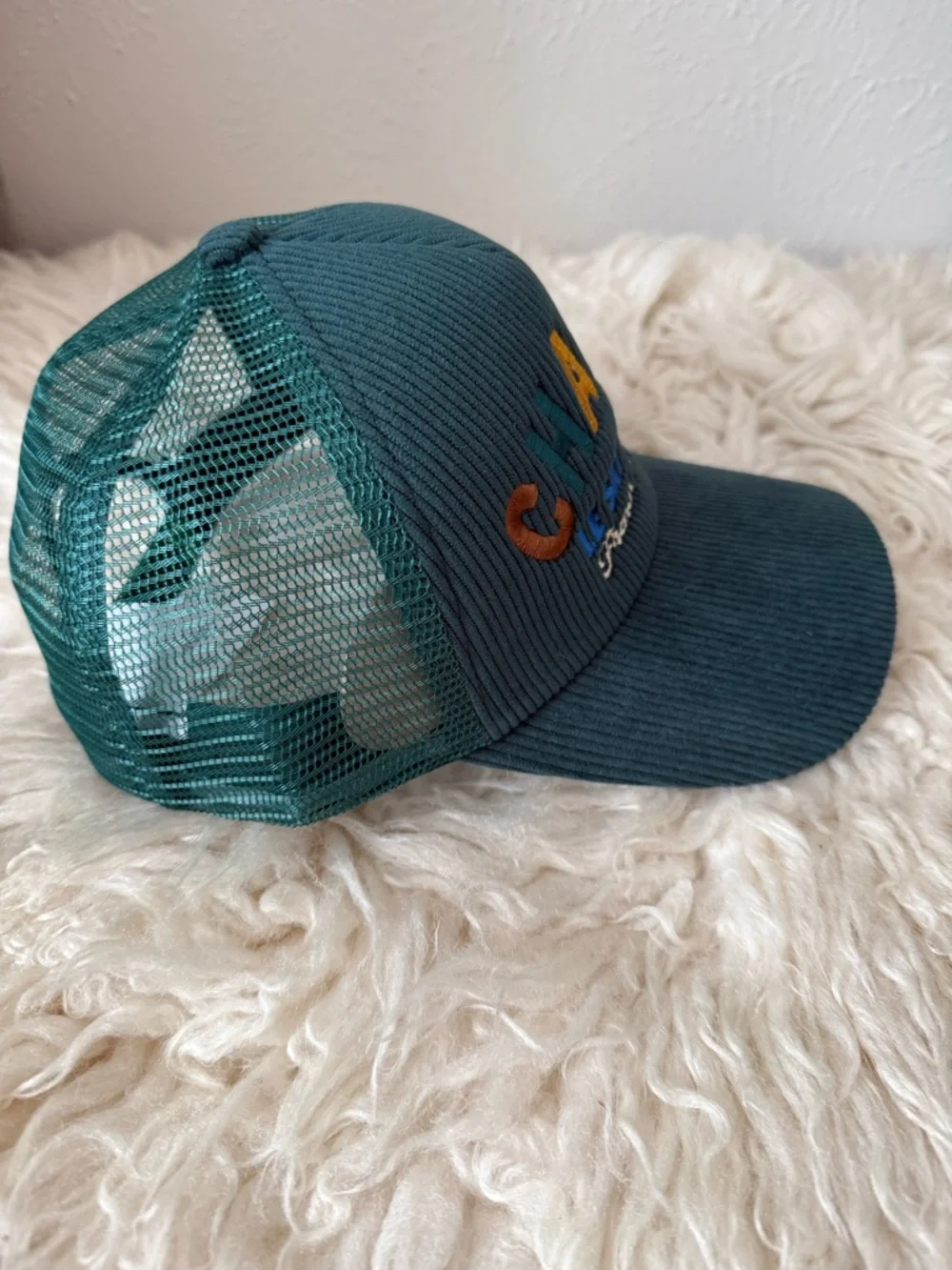 Anthropologie Worn/West Chalet Corduroy Trucker Hat - Dark Green - Picture 5 of 7